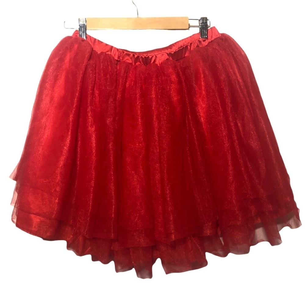 Cherry red full tulle skirt One Size M L XL